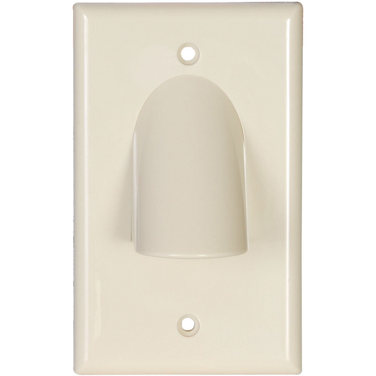 Vanco Single Gang Reversible Bulk Cable Wall Plate Almond